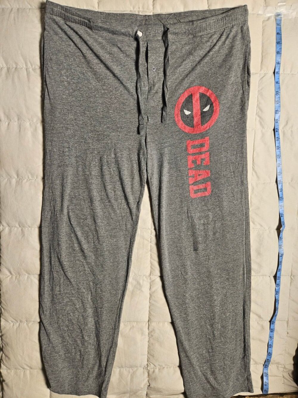 Marvel Deadpool Pajama Pants Gray L